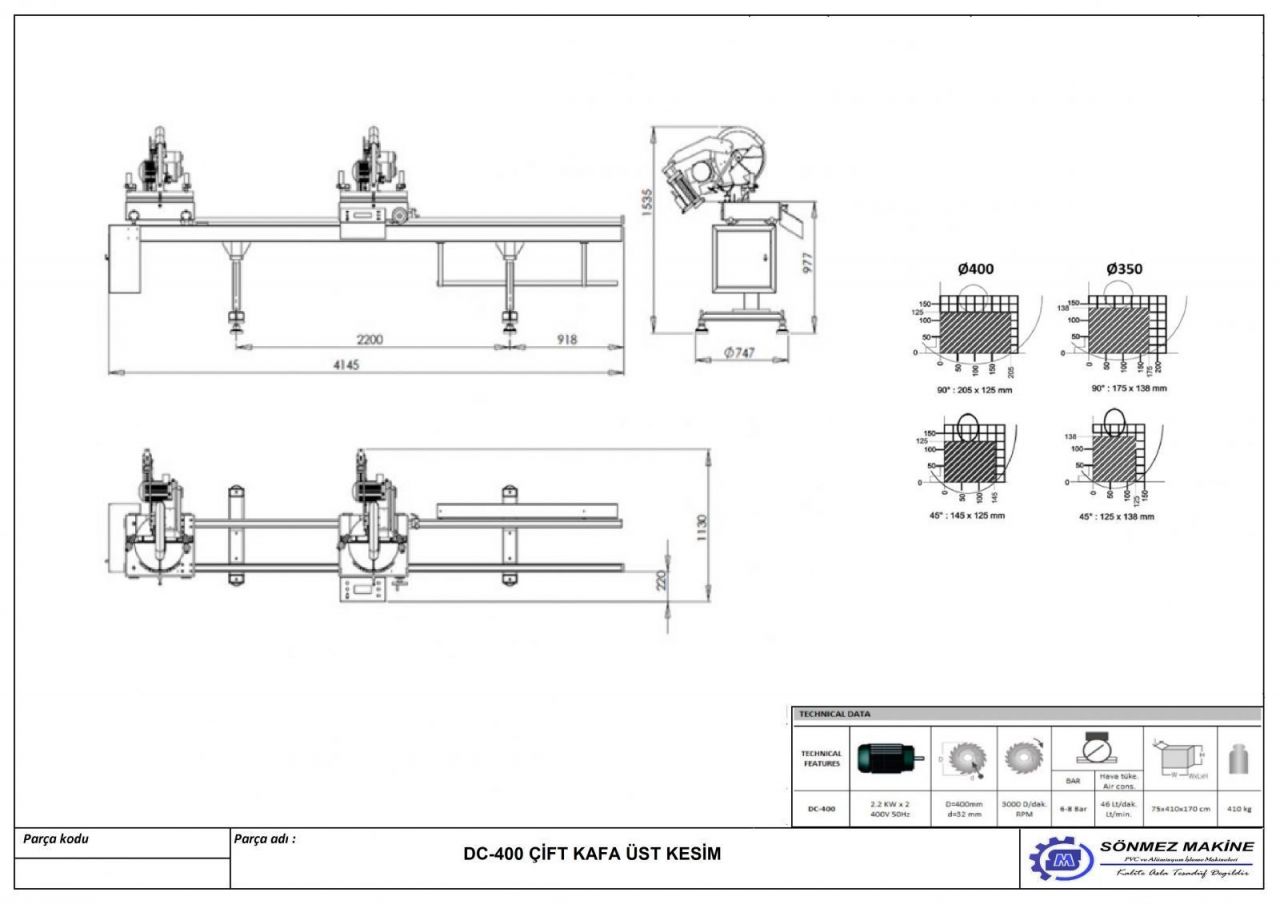 ift Kafa st Kesim Makinesi DC400