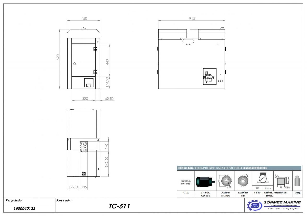 PVC Profilleri V Şeklinde Kesim Makinası TC-511
