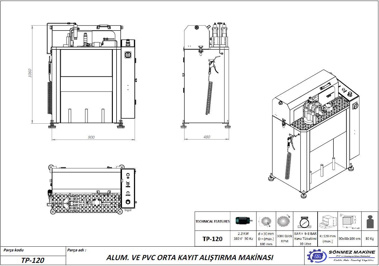 ALUM. VE PVC ORTA KAYIT ALITIRMA MAKNASI TP-120 PVC