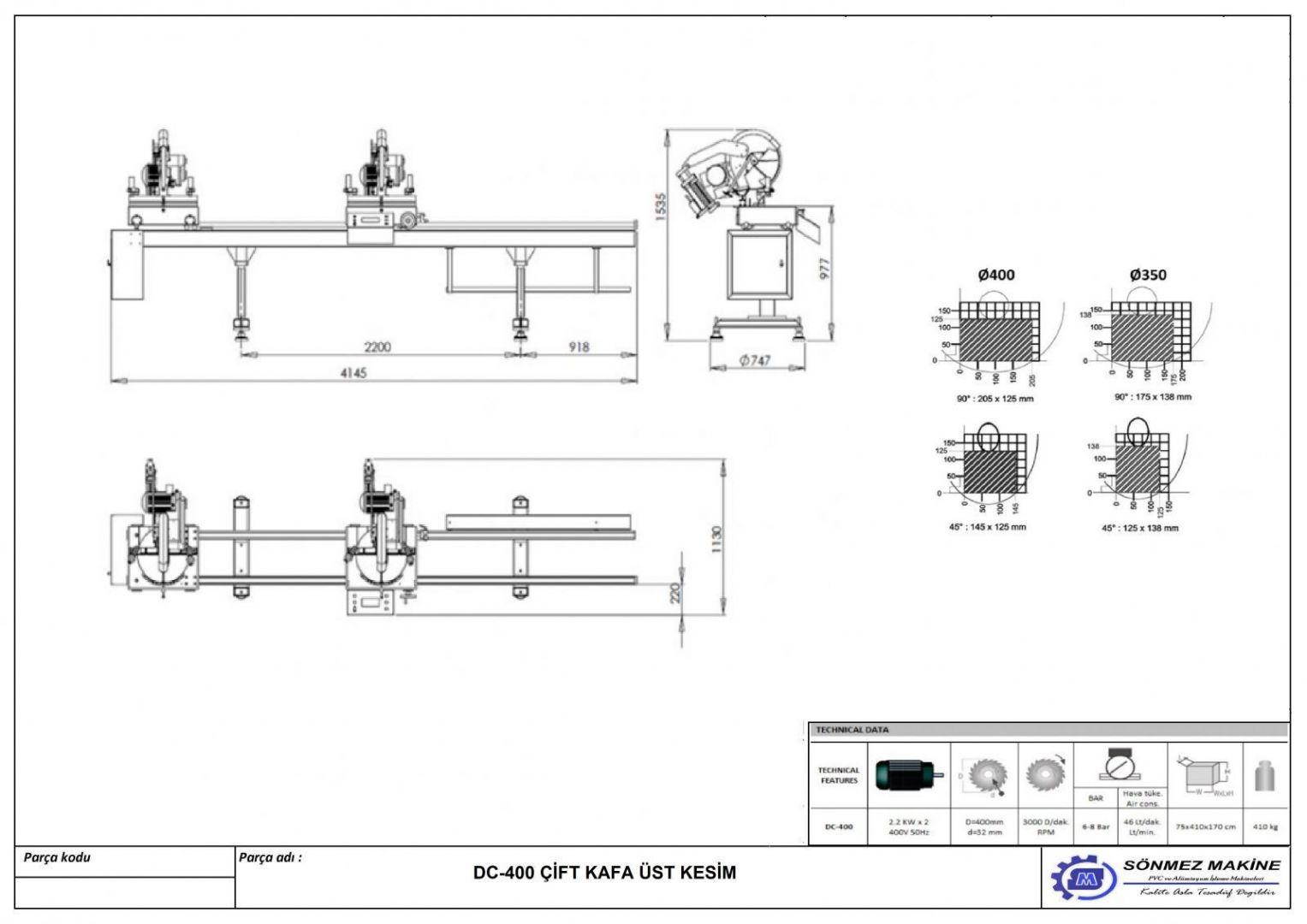 ift Kafa st Kesim Makinesi DC 400
