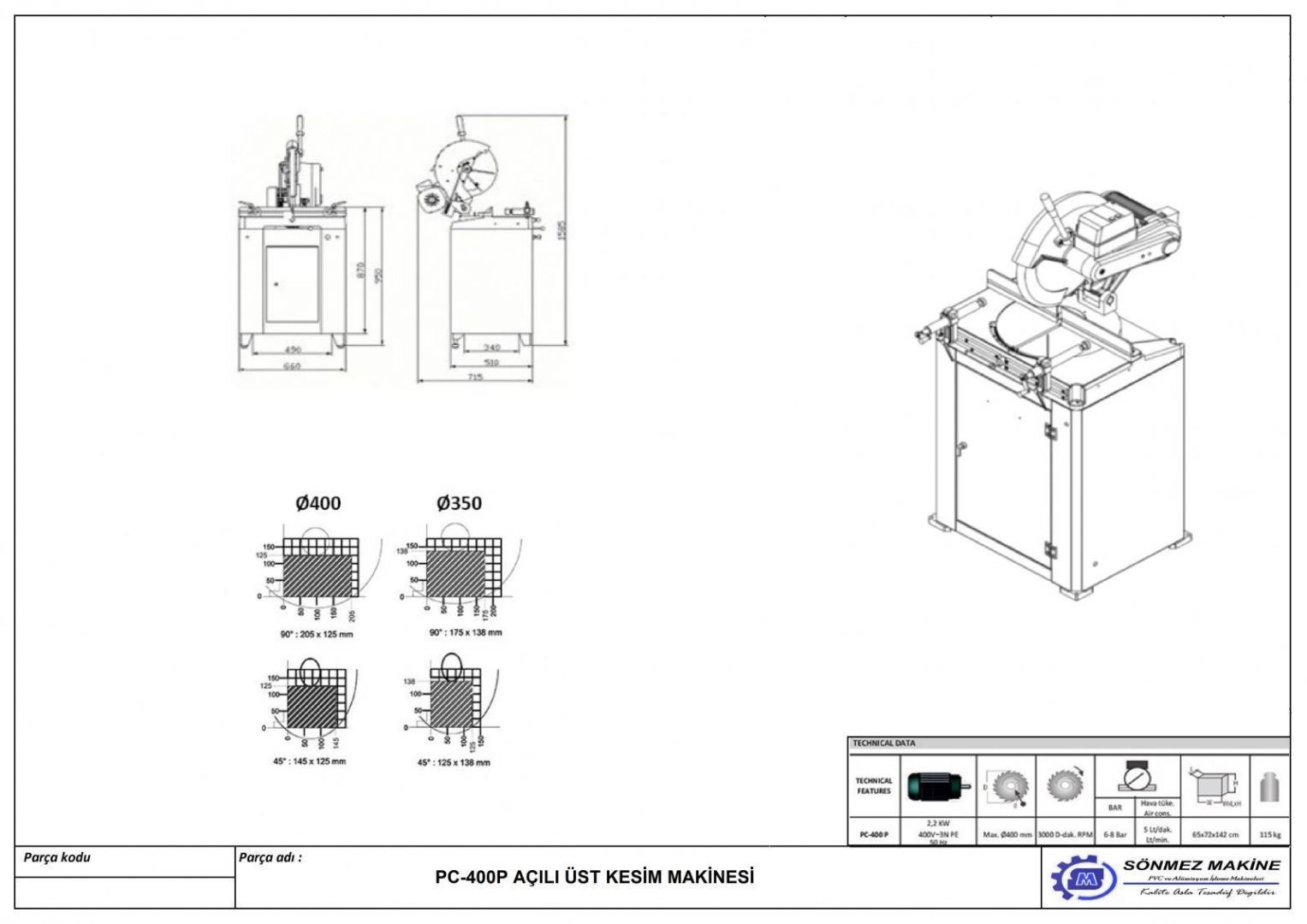 Al st Kesim Makinesi PC 400P