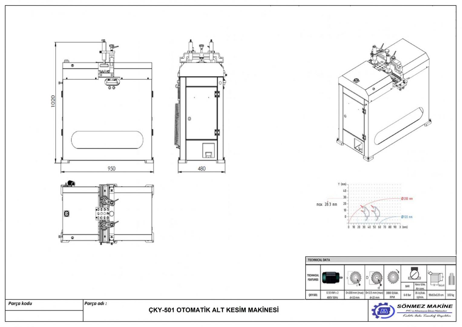 Otomatik ta Kesim Makinesi CKY 501